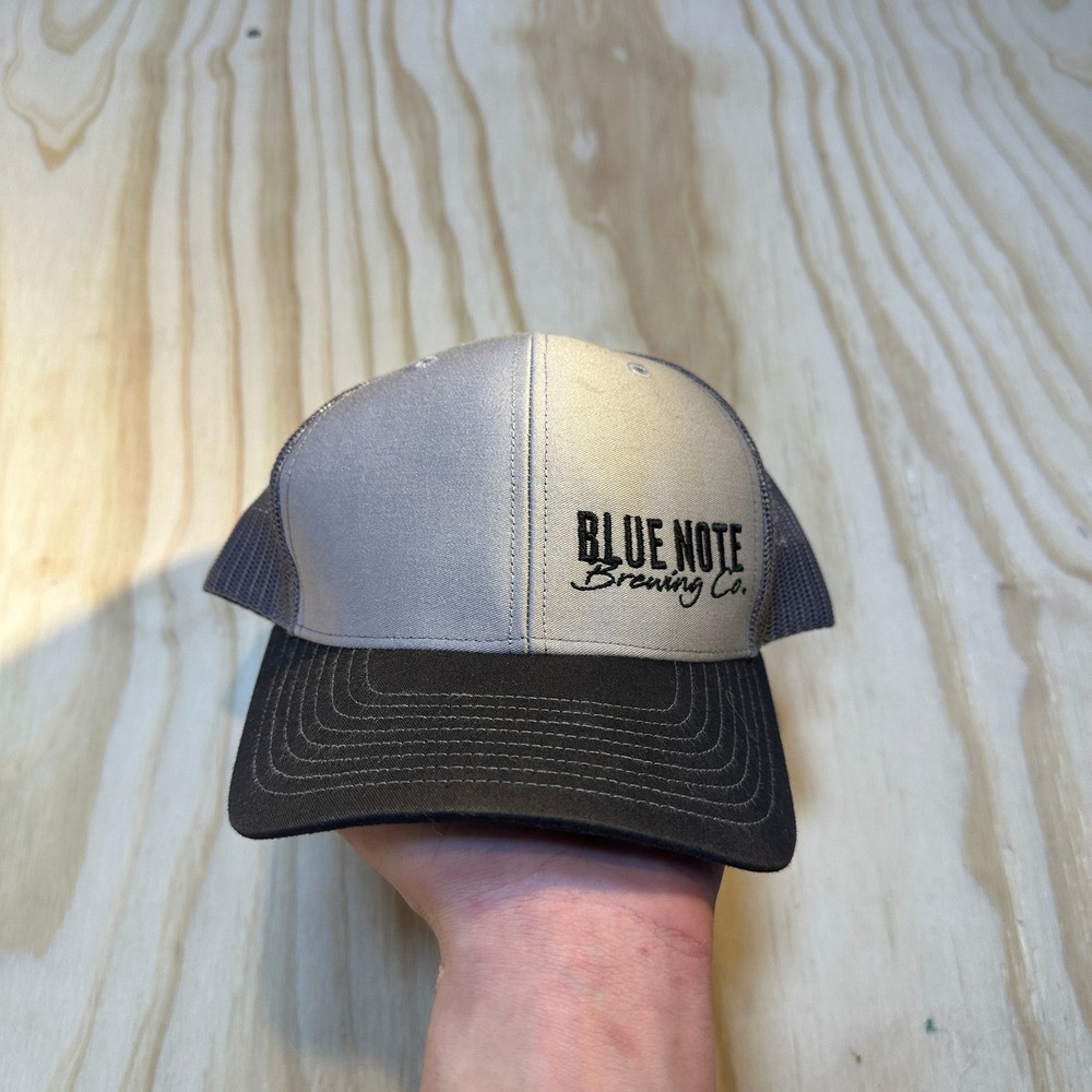 Richardson 112 Blue Note Brewing Co Trucker Hat Gray Black Snapback Cap